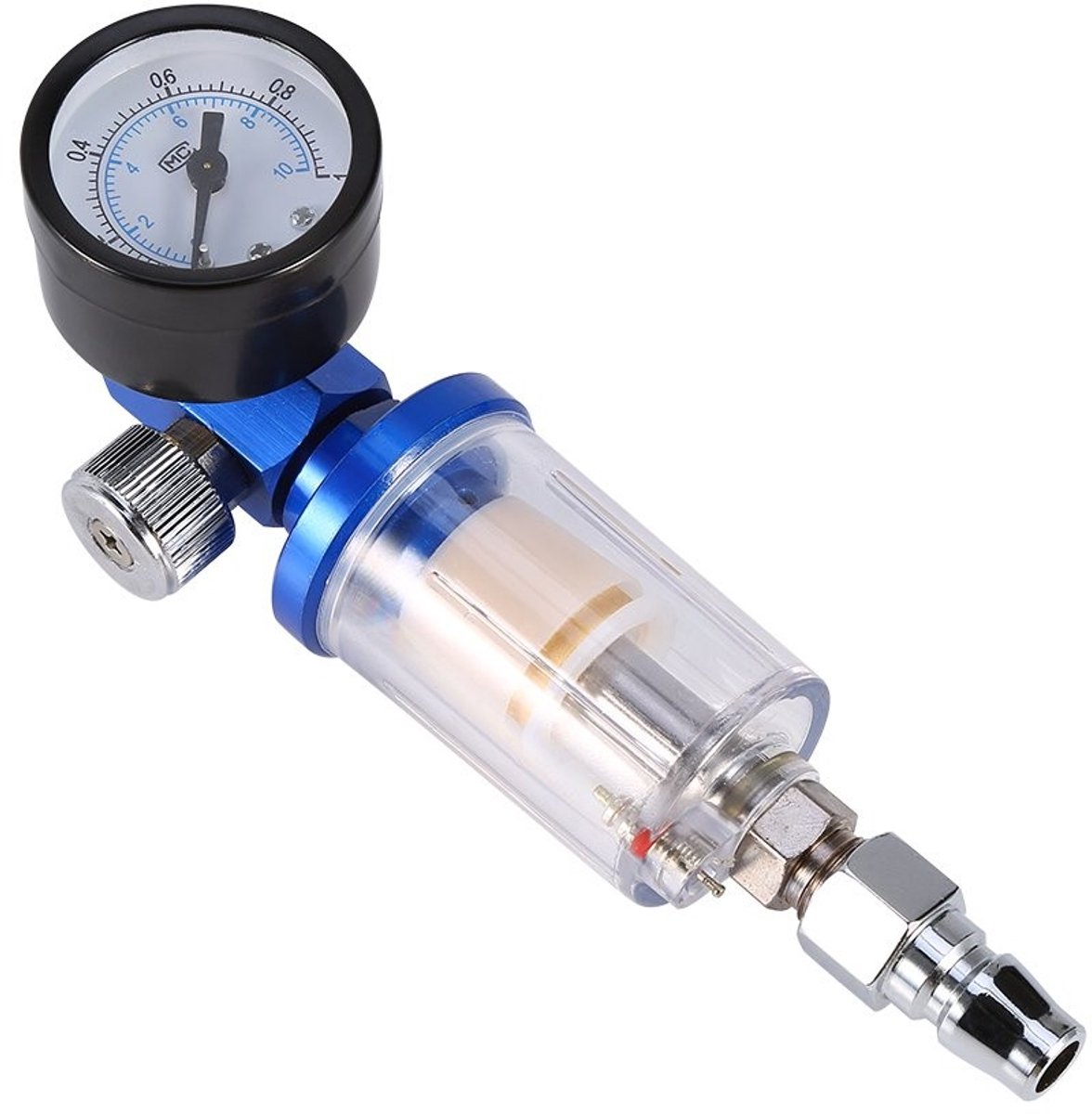 Cosensi- Luchtdrukregelaar - Waterfilter - Compressorfiltregulator - Luchtdrukmeter - In-line olie/water scheider - Aluminium legering - 0-140 psi/10 bar - Luchtfilter