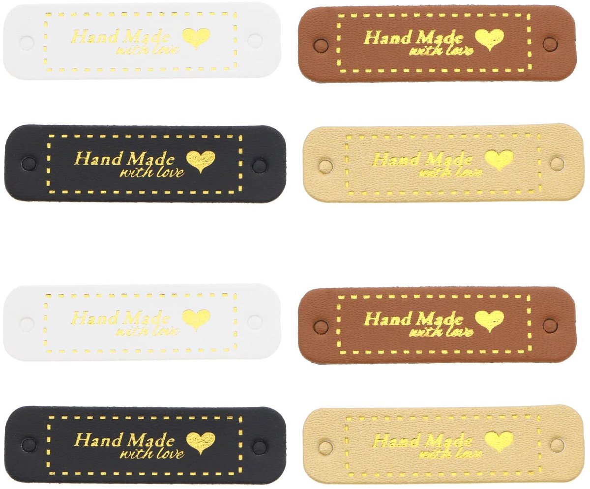 NTH products- Lederen Tags 80 Stuks - PU-leer - Decoratieve Labels - Kleding Decoratie - Ambachten - Afmetingen 5,5 x 1,5 cm