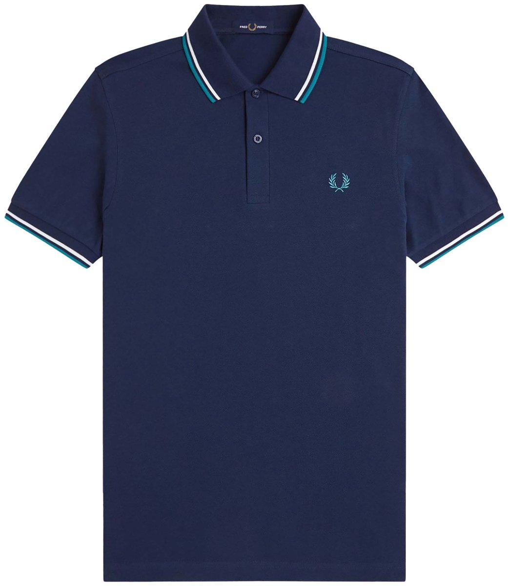 Polo Fredperry Fred Perry Shirt Met Twee Contrasterende Ruiten Fashion Wear Volwassen Blauw