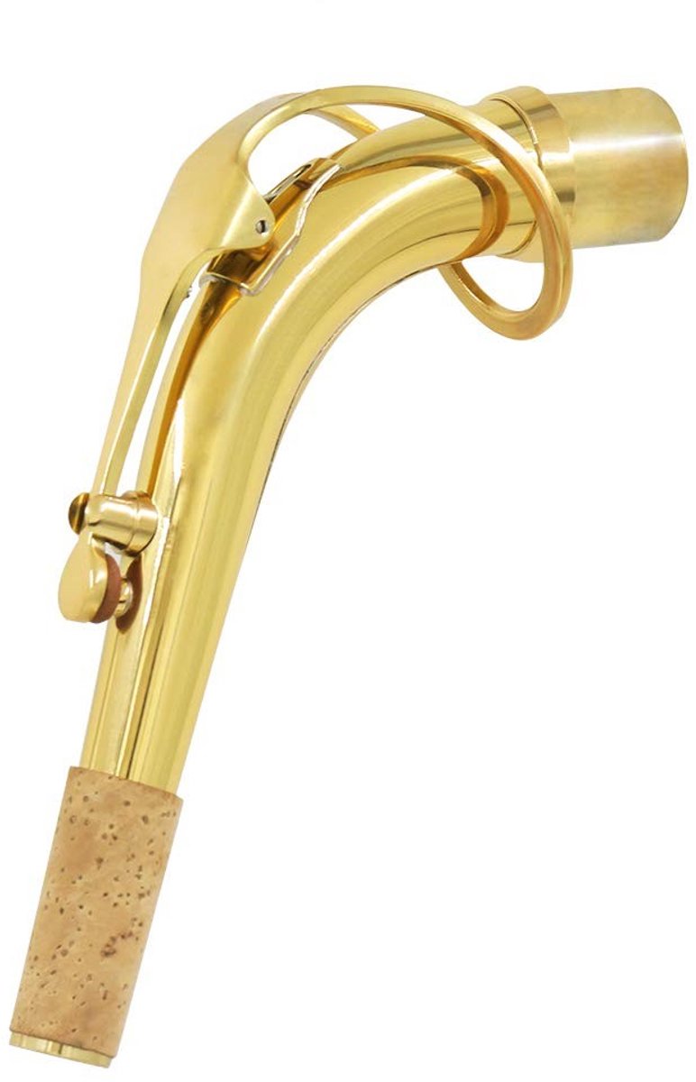 Dailygoods- Altsaxofoon Hals - Messing - Buigbaar - Reinigingsdoek - Onderhoud - Buitendiameter 24.5mm - Saxofoonhals