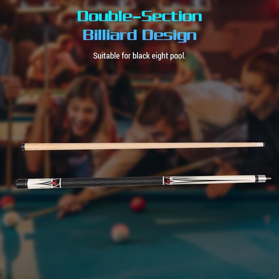 Biljartkeu - Poolstok - Poolen - Tweedelig ontwerp - 147 cm - Meerkleurig — afbeelding 4