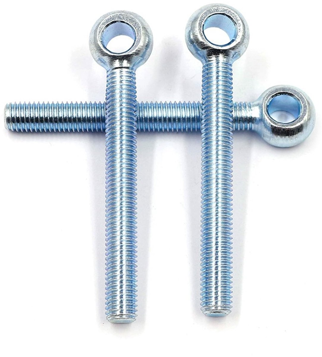 Dailygoods- Hefringschroef M8 x 70 mm - 4 Stuks - Verzinkt Koolstofstaal - Volledige Schroefdraad - Eenvoudig te Installeren - Herbruikbaar - Ophangschroef