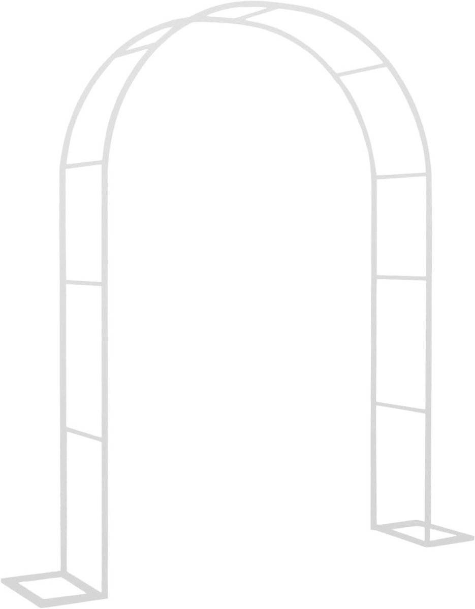 Metalen Rozenboog - Tuinboog Pergola - Planten Ondersteunen - Roestwerende Coating - 1.4 x 2.3 m - Wit