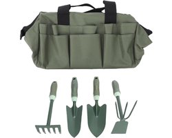 Luocute Tuingereedschapset, Roestvrijstalen Handgereedschap met Brede Grondschep, Smalle Verplantschop, 5 Tanden, Schoffel voor Tweeërlei Gebruik, voor Graven, Wieden, Planten,