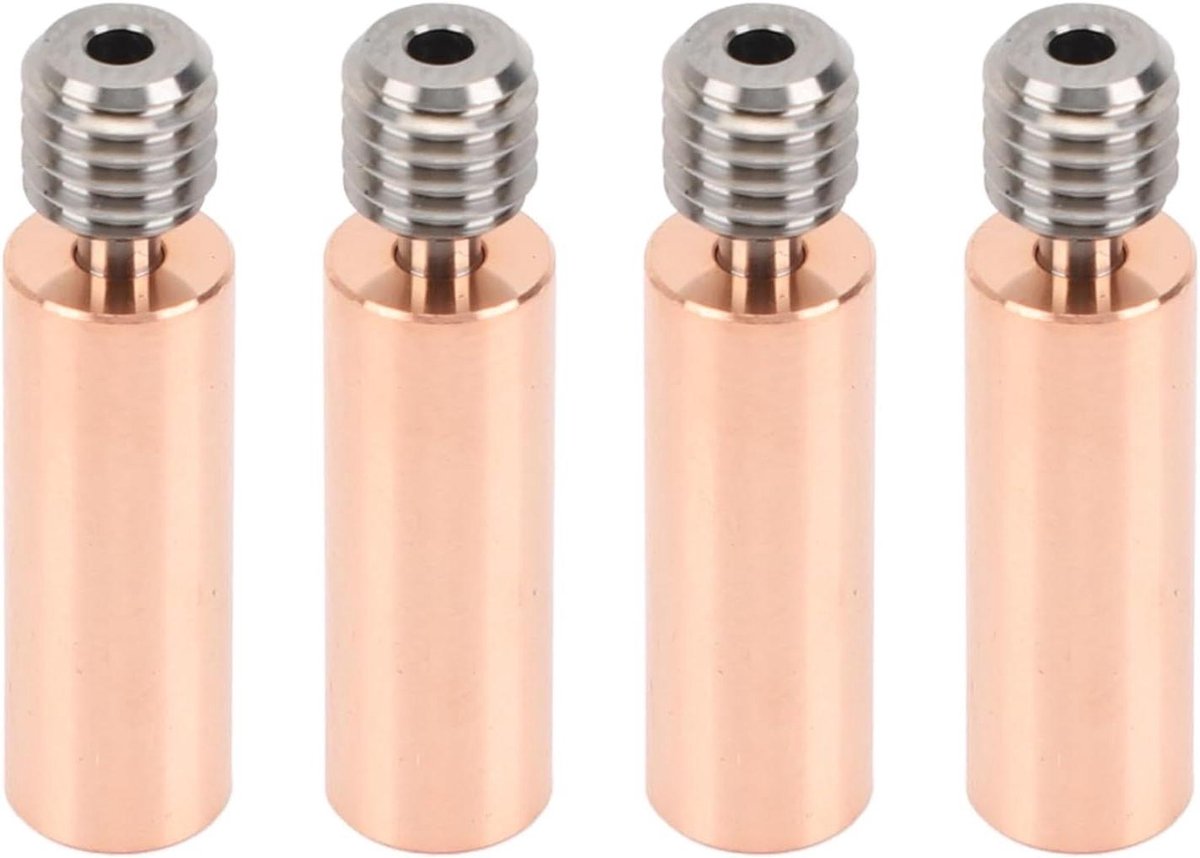 All Metal Heatbreak - 3D Printer Onderdeel - 3D Printen Verbeteren - Hoge Temperatuur Bestendig - 4 Stuks - Metaal