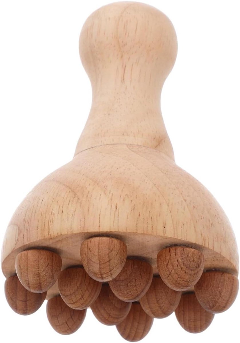 Houten Massageborstel - Meridiaan Tool - Spierontspanning Bevorderen - Natuurlijk Hout Materiaal - 12 cm - Houtkleur