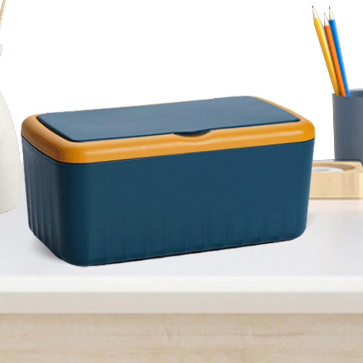Doekjes Container - Hervulbare Doos - Hygiënisch Werken - Dubbellaagse Bescherming - Grote Maat - Blauw