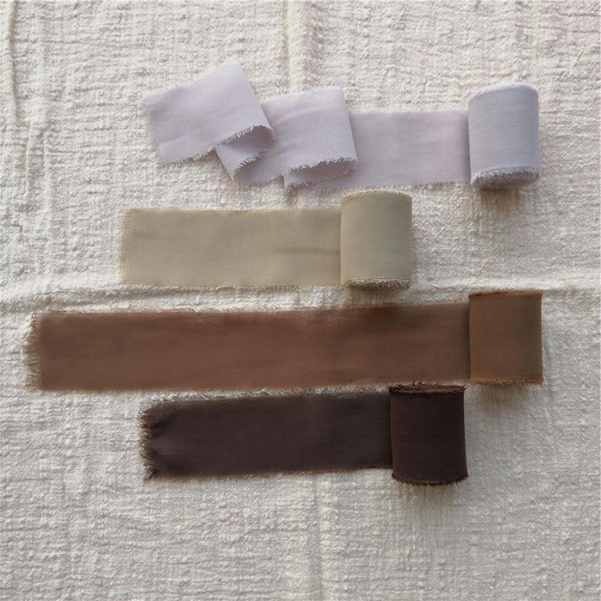 Gerafeld Chiffon Lint - Handgemaakt Zijde Lint - Cadeau Verpakking - Pure Franje - 4 cm x 5.5 m