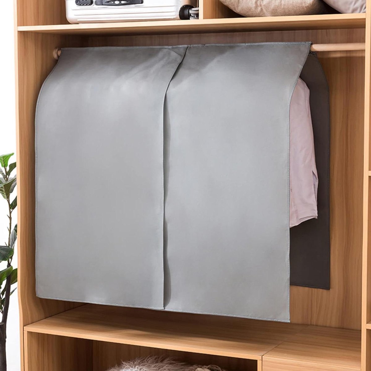 Kledinghoezen - Stofkappen - Kleding Beschermen - Ademend Materiaal - 2 Stuks 70/120cm - Grijs