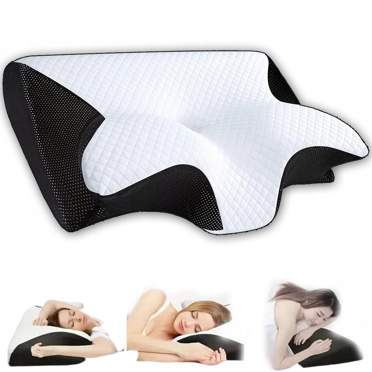 Ergonomisch Traagschuim Kussen, Orthopedisch Neksteunkussen 62x37cm