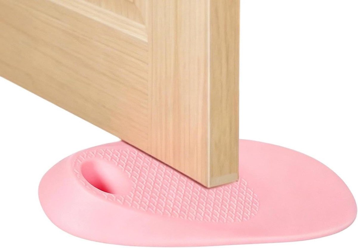 Deurstoppers Zware Uitvoering - Antislip Blokker - Ventilatie Binnenruimte - Zacht Siliconen Materiaal - 15 x 7.2 cm - Roze