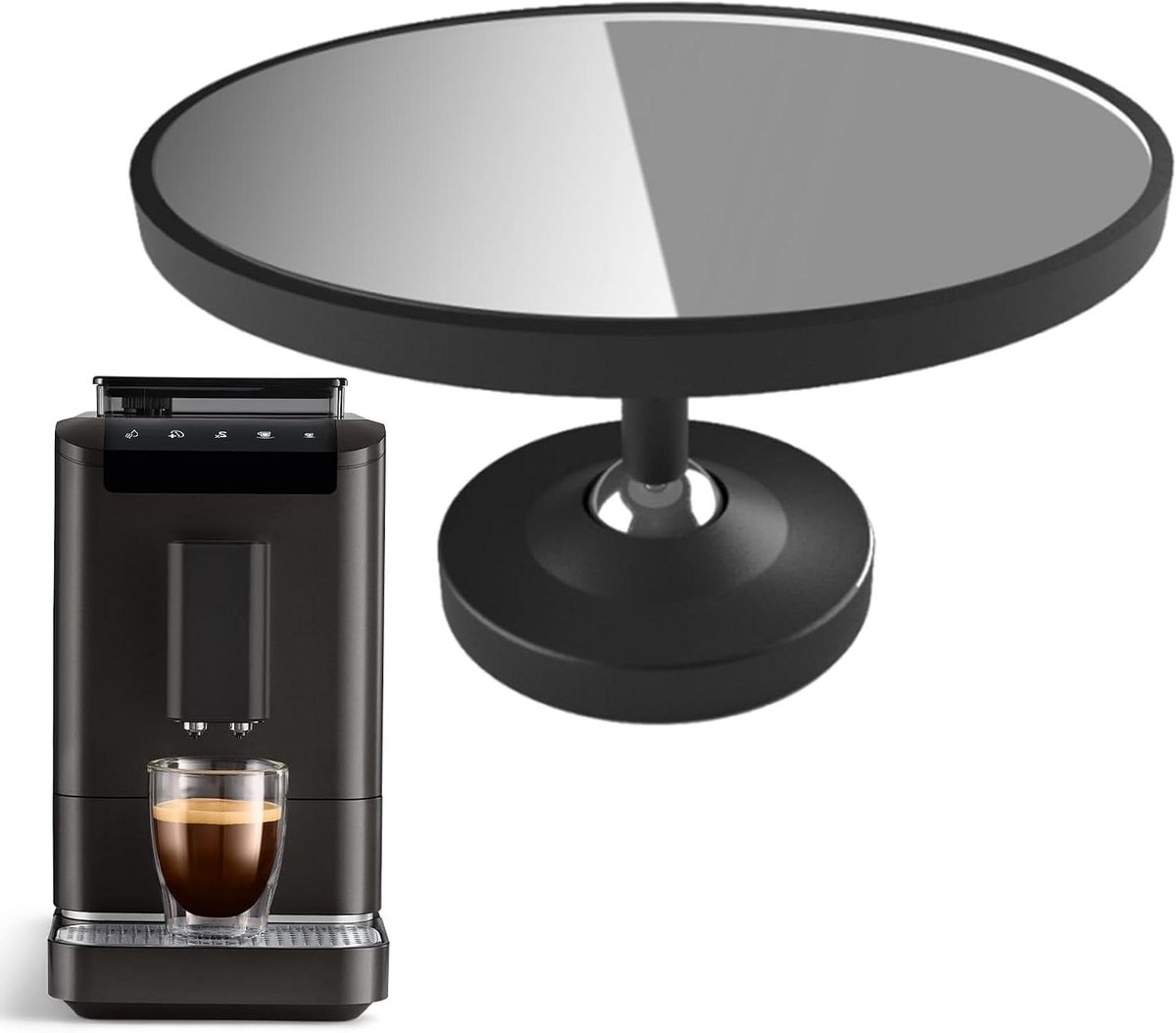 Koffie Spiegel - Espresso Lens - Crema Observeren - Magnetische Bevestiging - 7.5 x 7.5 cm - Zilver
