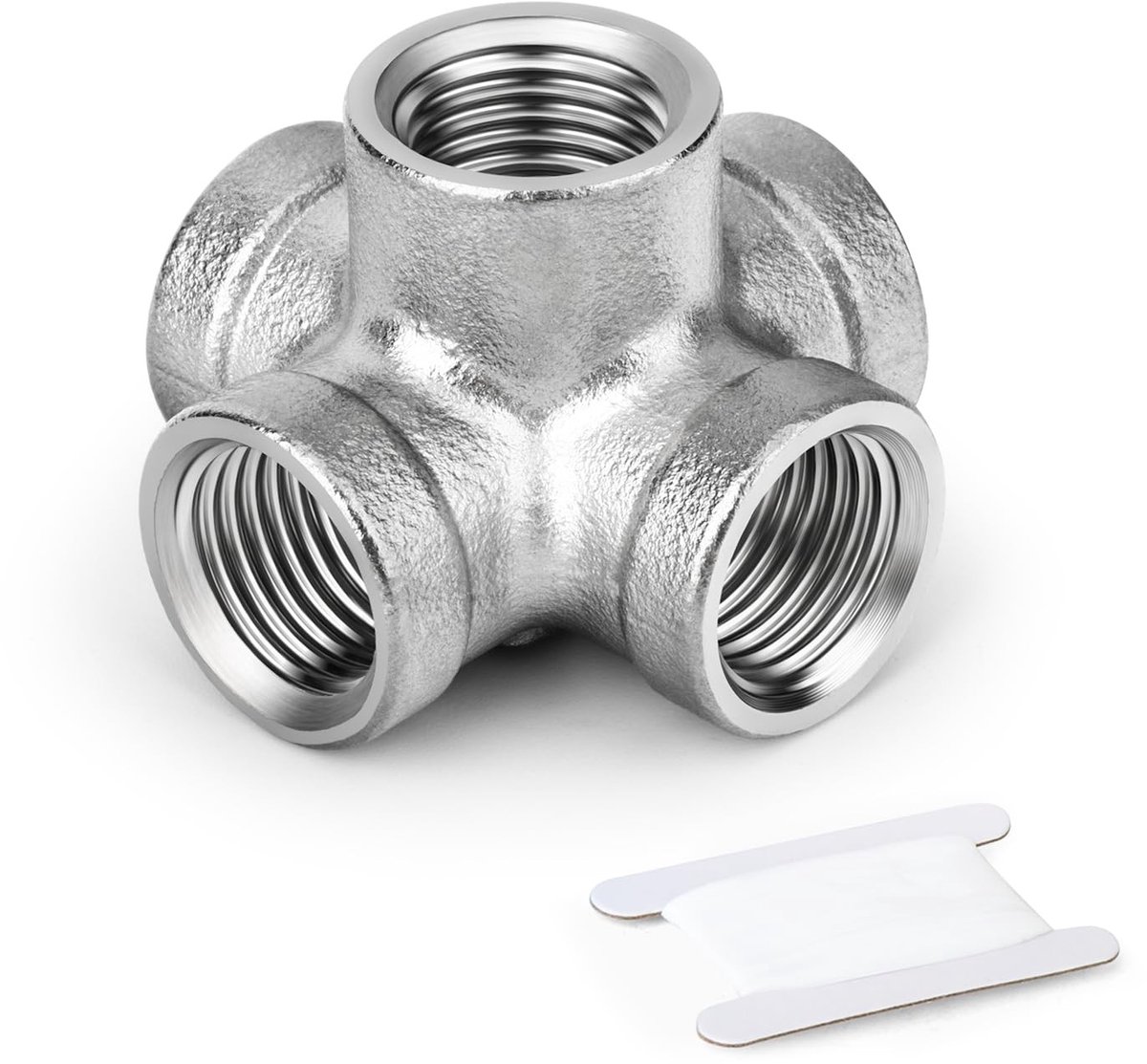 JHUBERS- Kruisfitting 2 Stuks - 1/2" BSP - Roestvrij Staal - Water/Luchtleidingen - Industriële Toepassingen - Dieper/Geladderd Schroefdraad - Pijpfitting