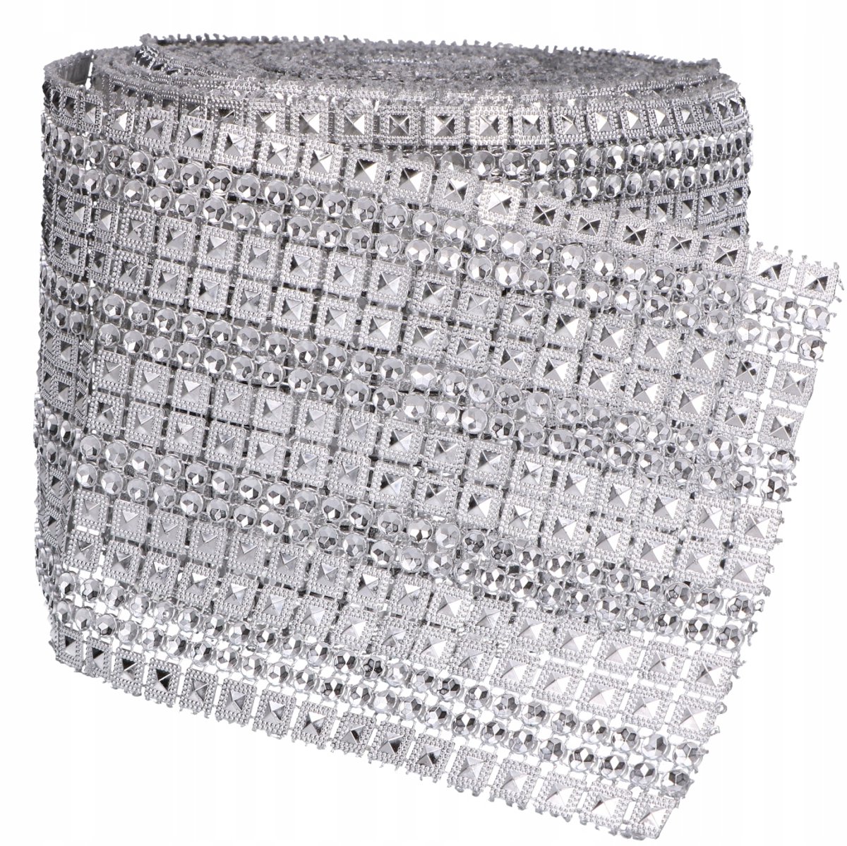 Zilveren Strass Lint 11cm x 10Y - Decoratie & Ambacht