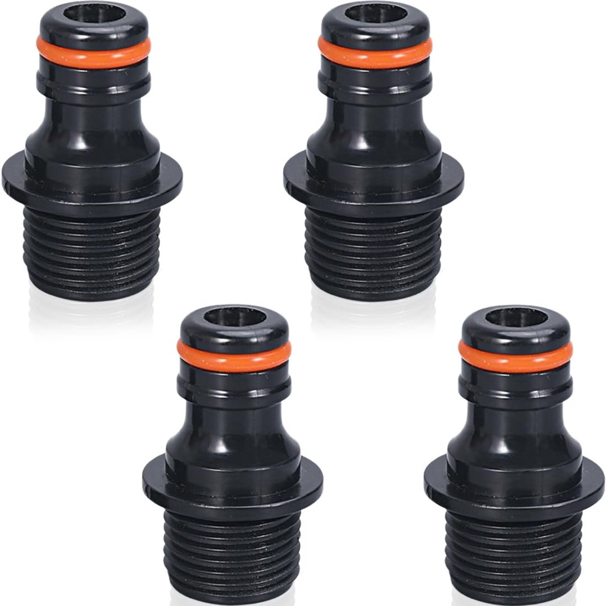 Dailygoods- Slangverbinder 4 Stuks - Tuinslangkoppeling - Waterkraan Aansluiting 1/2 Inch - Adapter - Antislip - Duurzaam Kunststof