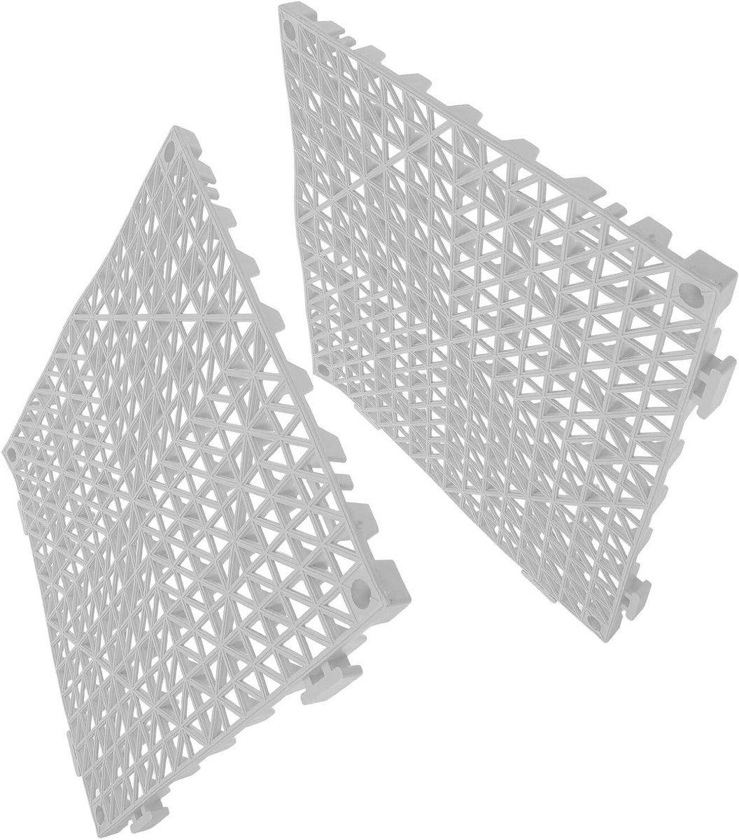 Antislip Vloertegels - Drainage Matten - Veilig Douchen - In elkaar grijpend ontwerp - 30x30x1.4cm - Lichtgrijs
