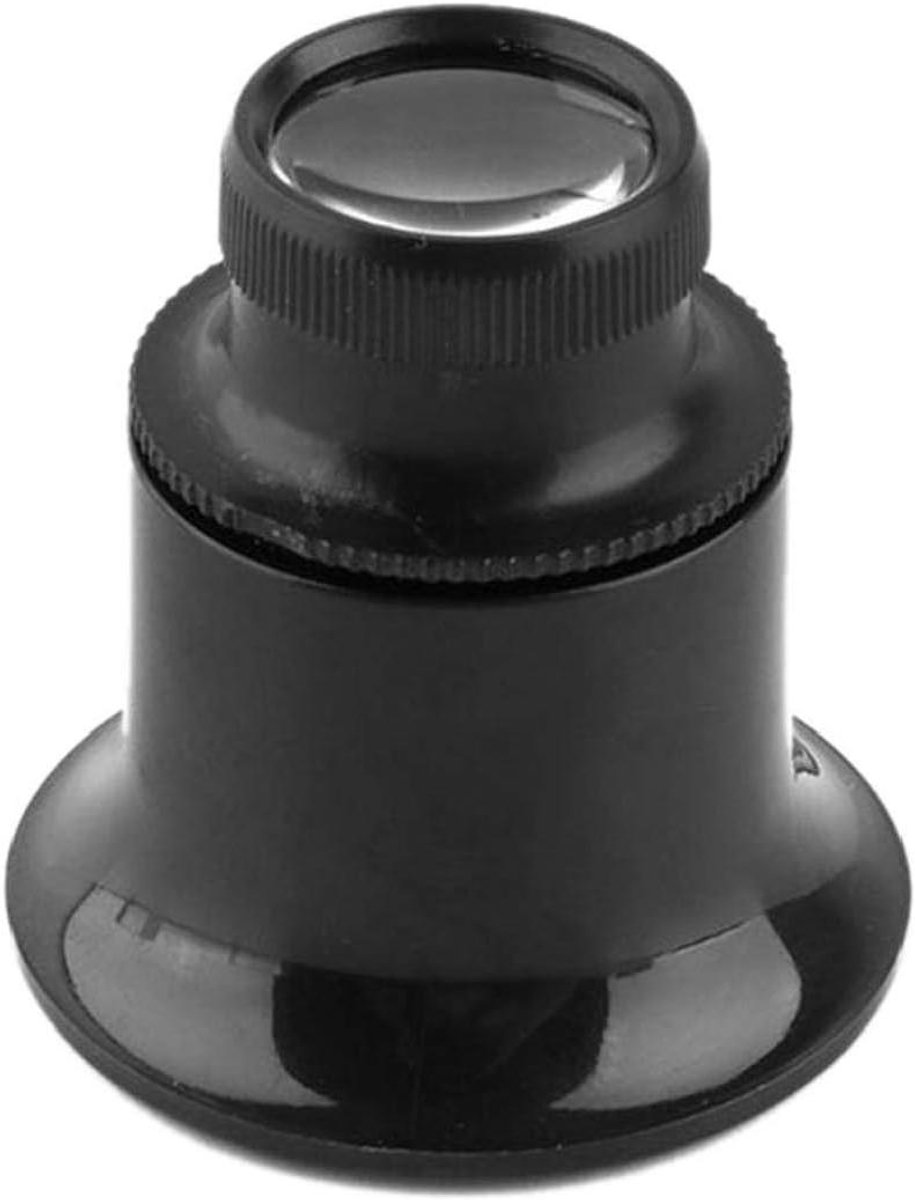 Juwelier Vergrootglas - Monoculaire Loupe - Kleine Onderdelen Bekijken - 20X Vergroting - 3.8 cm - Zwart