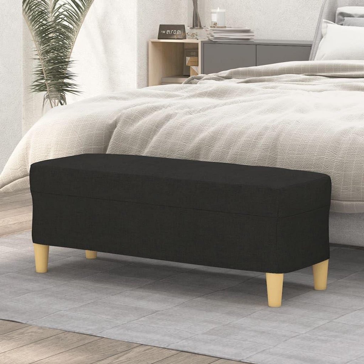 Zitbank - Bankje - Extra zitplaats - Multifunctioneel - 100 cm - Zwart