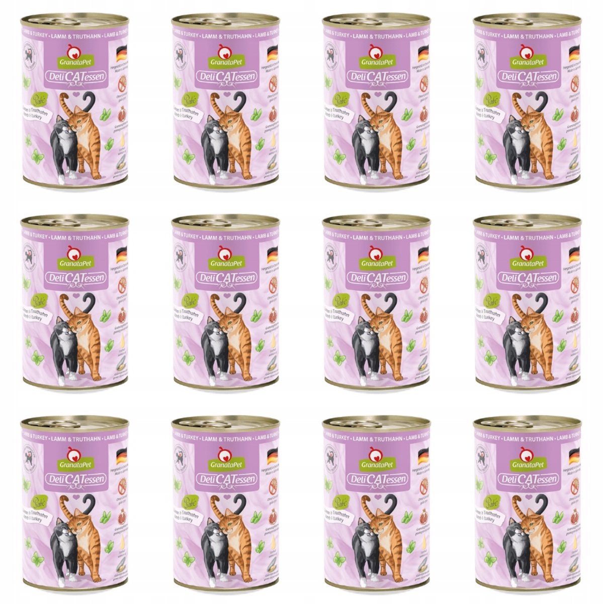 GranataPet DeliCatessen - Lamb en Turkey - Luxe Kattenvoer - 12 x 400g