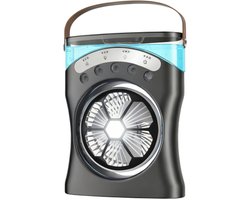 Nexxt Mistventilator met Led – Usb Oplaadbaar – Nevelventilator – Tafelventilator – Zwart