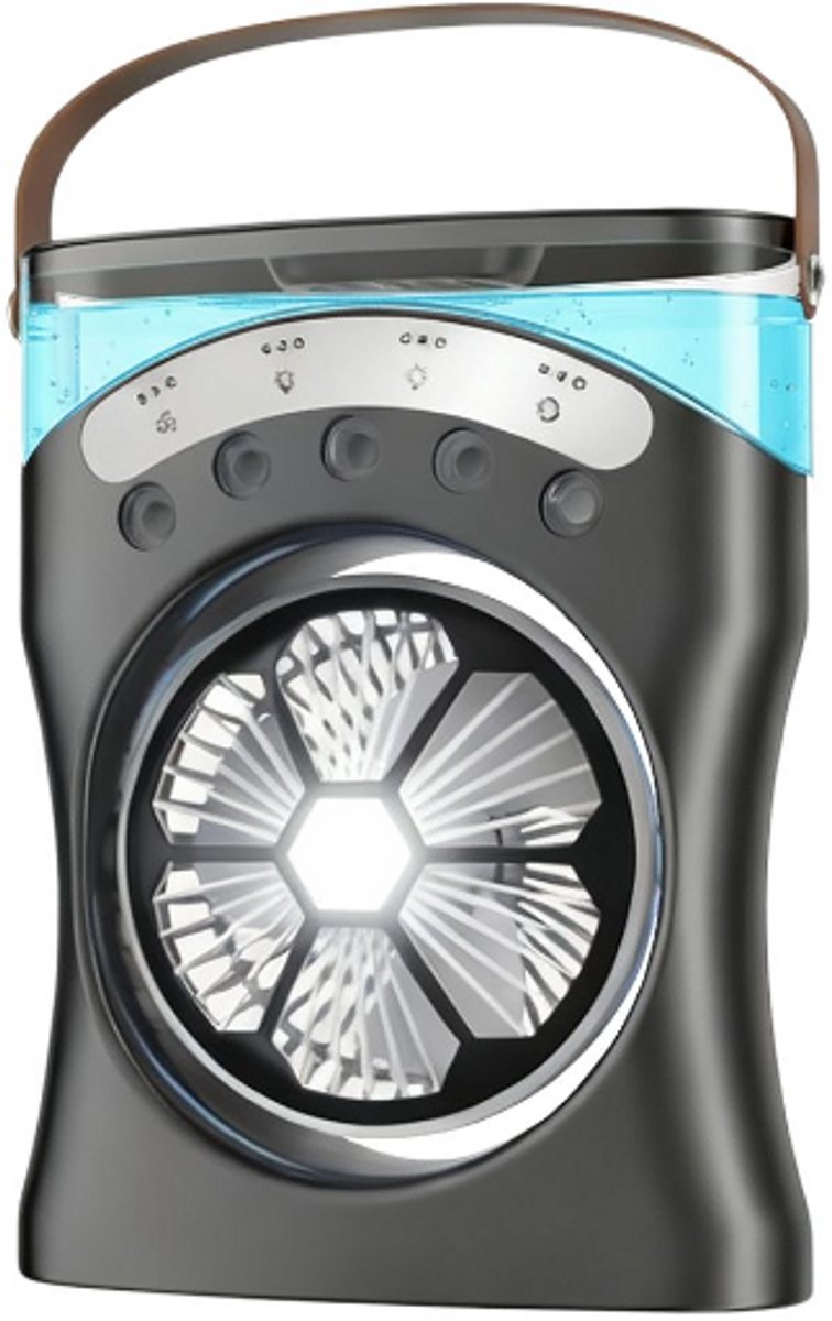 Nexxt Mistventilator met Led - Usb Oplaadbaar - Nevelventilator - Tafelventilator - Zwart