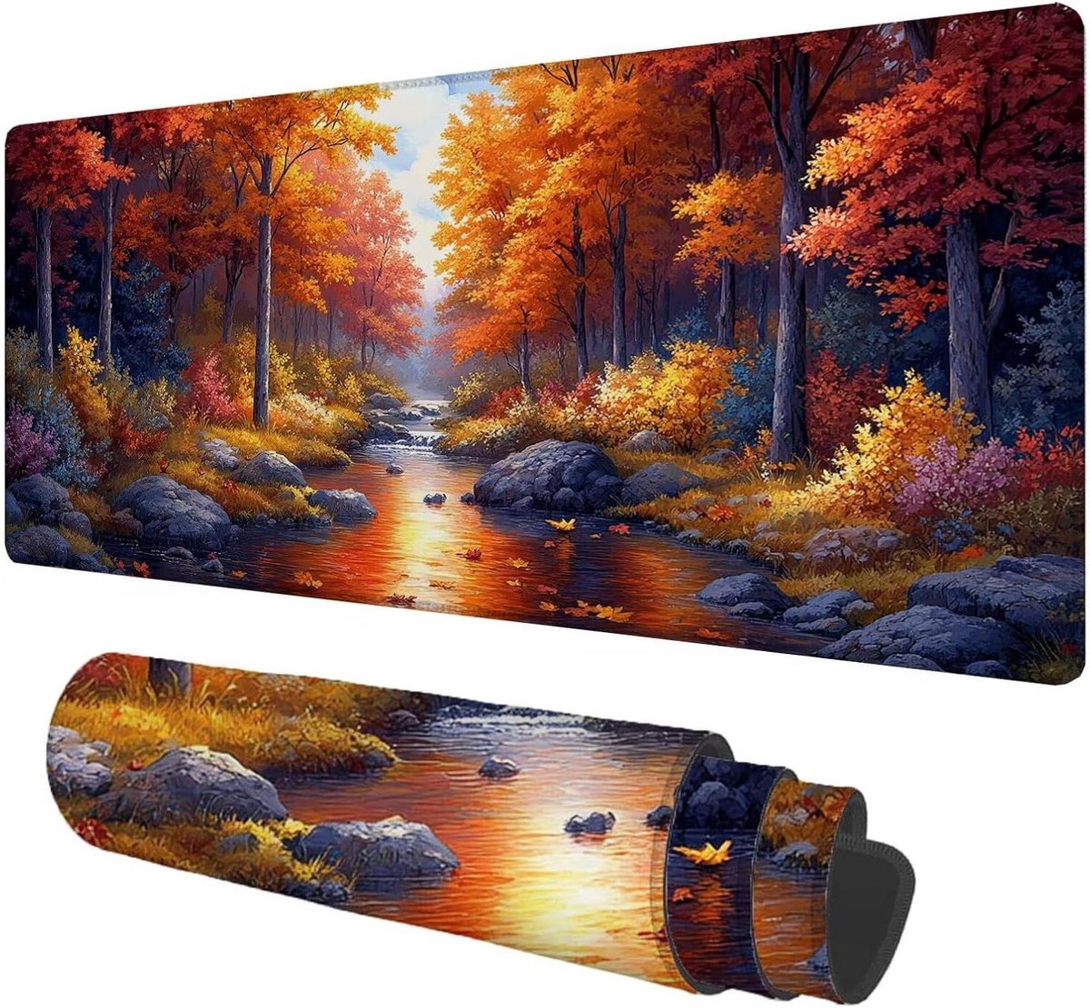 Grote Muismat - Bureauonderlegger XXL - Comfortabel Werken - Ultraglad Oppervlak - 100x50 cm - Bosmotief