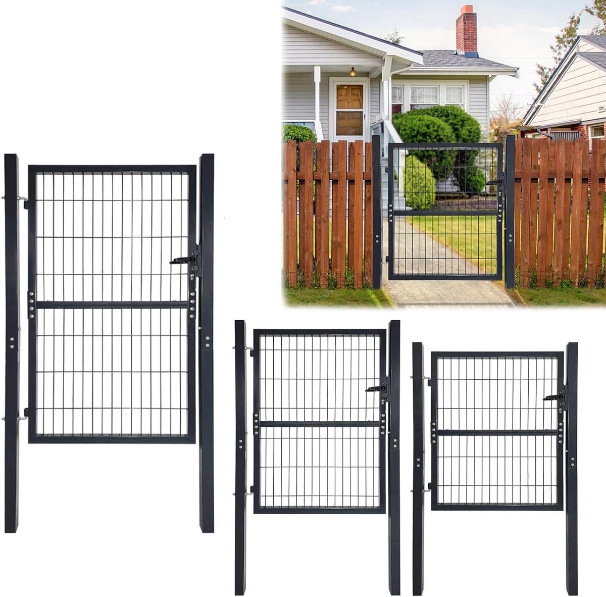 Tuinpoort - Hek deur - Perceel afbakenen - Verzinkt staal - 150 x 100 cm - Donkergrijs