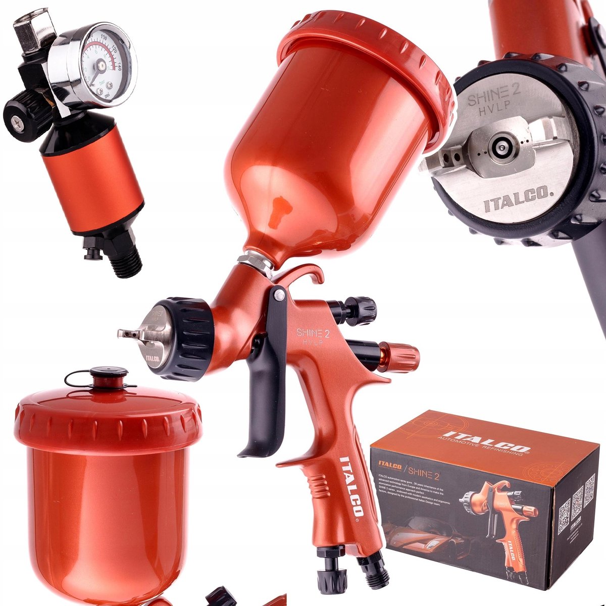 ITALCO SHINE 2 HVLP Spuitpistool 1,4 mm met filterregelaar