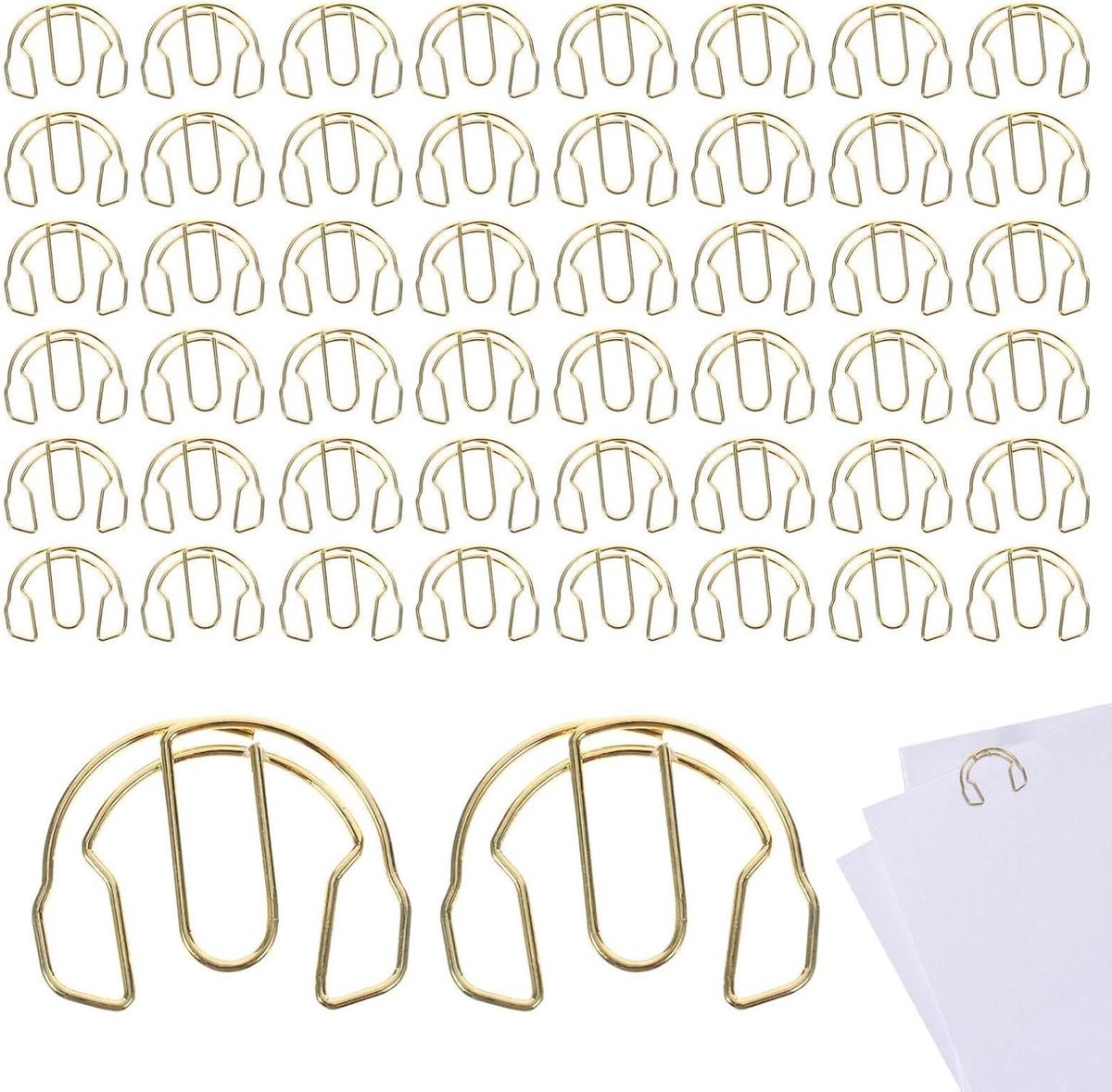 Papieren clips - Koptelefoon clips - Documenten organiseren - Originele vormgeving - 50 stuks - Metaal