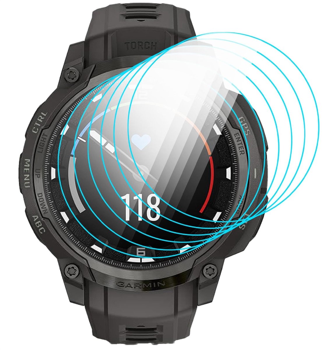 SMOAKEZ - Displaybeschermfolie voor Garmin Instinct Crossover [6 stuks]
