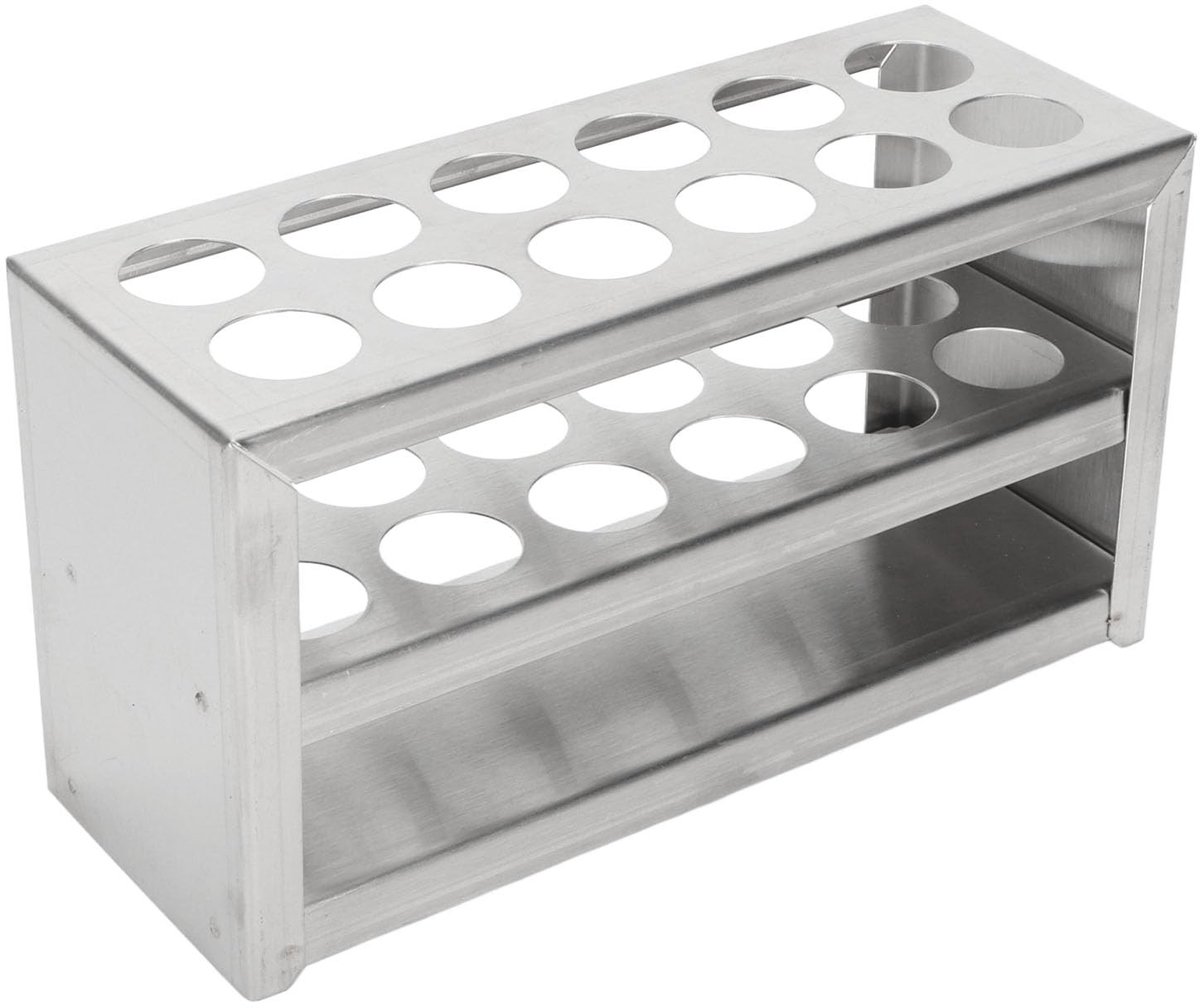 SMOAKEZ- Reageerbuisstandaard 3 Niveaus - Reageerbuishouder - Laboratoriumbuishouder - 12 Gaten - 304 Roestvrij Staal - Schokbestendig - Buisrek