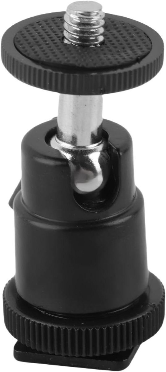 Mini Balhoofd - Statiefkop - Camera Stabiliseren - Compact Ontwerp - 1/4 Schroefdraad - Zwart