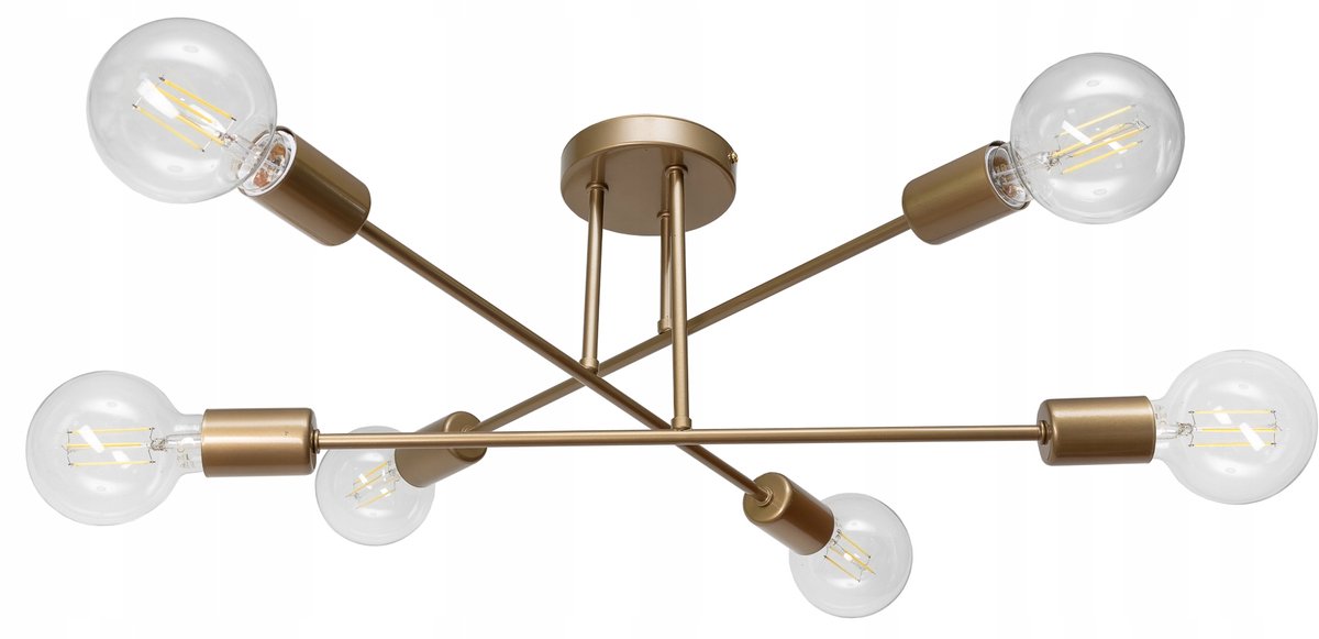 Moderne Plafondlamp Goud Wit Bollen Loft LED - 6xE27