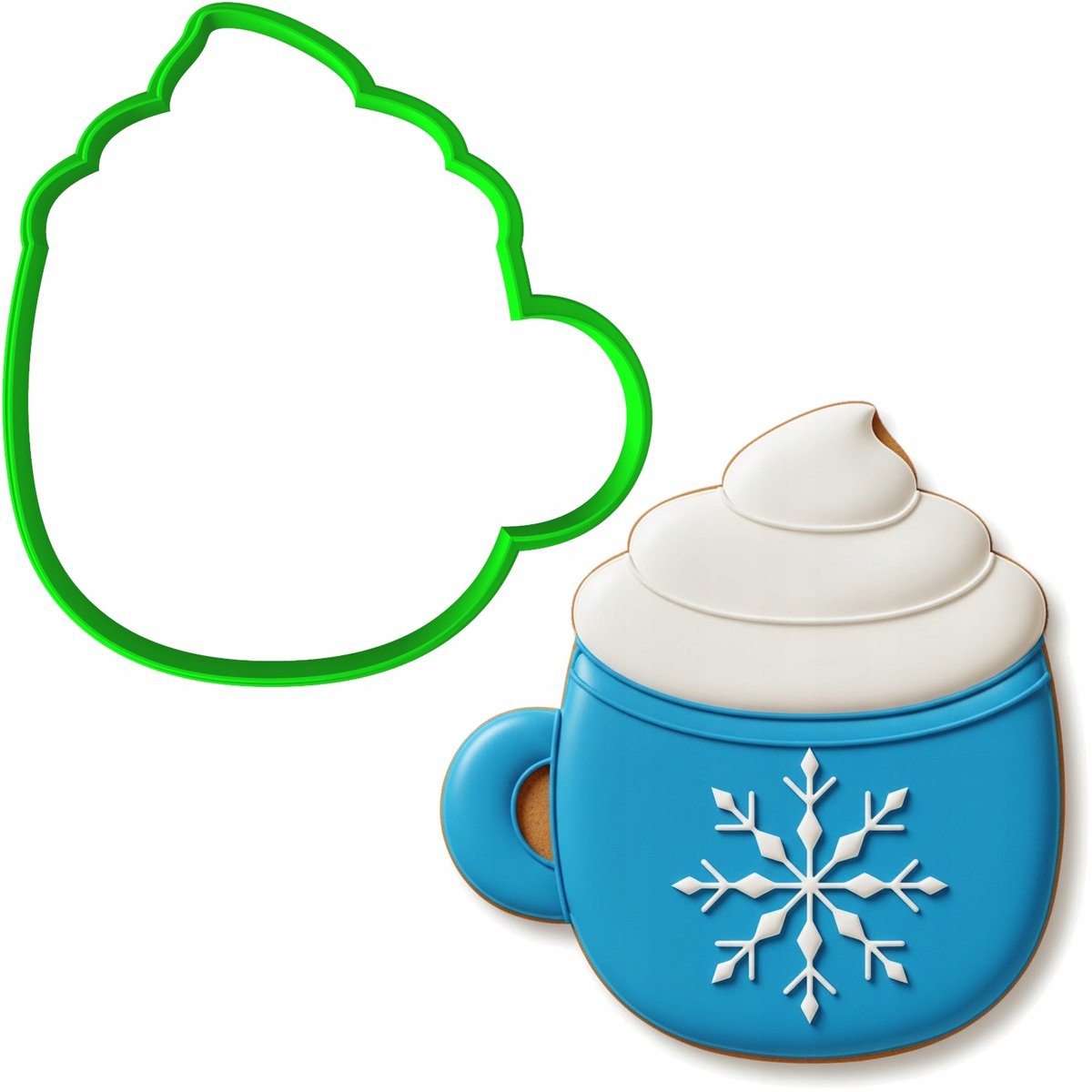 Koekjesvorm Mok - Kerstkoekjes Bakvorm - Groen Kunststof 10cm