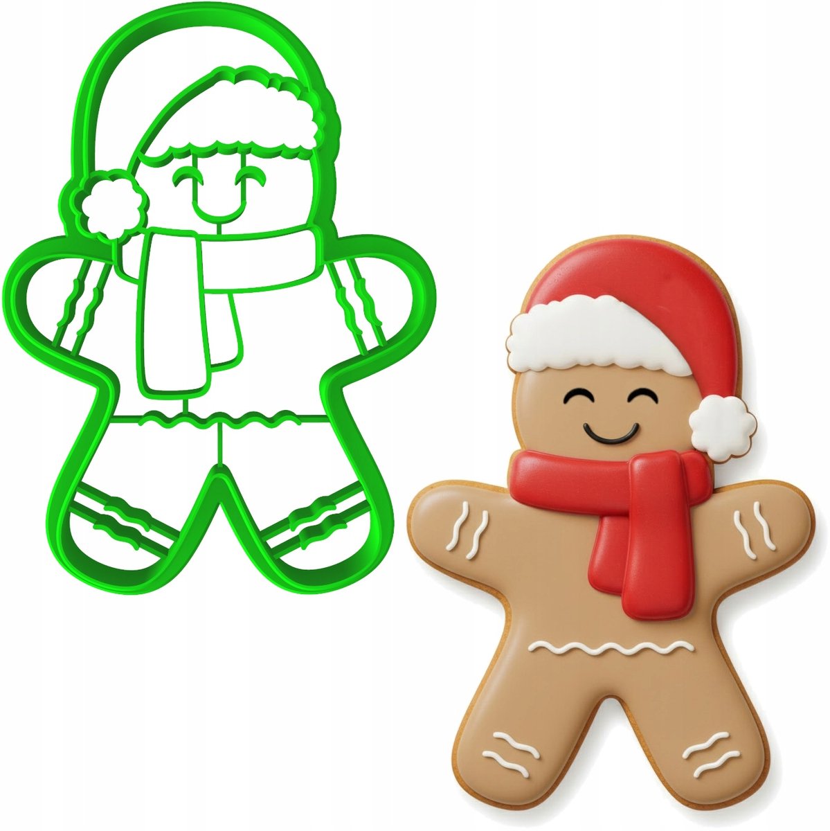 Kerstkoekjesvorm - Kerstman met muts - 9cm