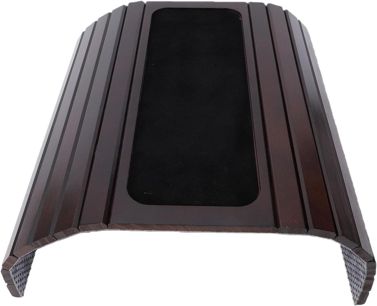 Bank Armleuning Tafel - Dienblad - Ontspannen op de bank - Opvouwbaar en antislip - 36 x 16.9 cm - Bruin