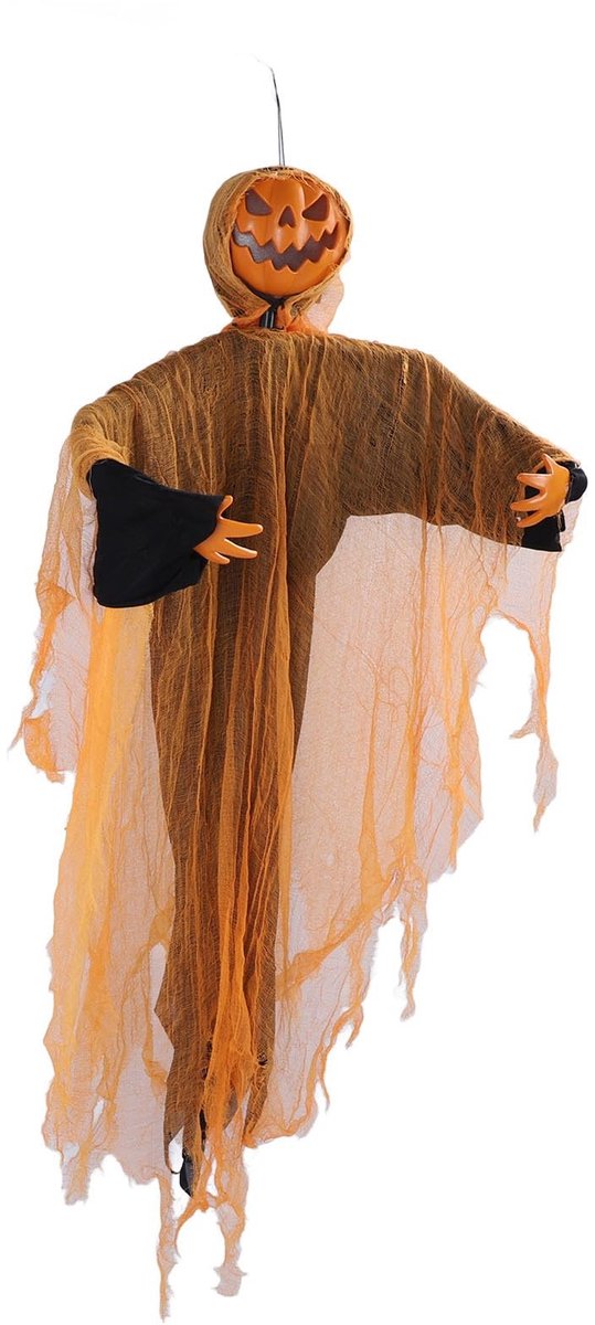 VLEMICO - Roterende Pompoen Spook - Halloween Decoratie - Met Licht en Geluid - 48 Inch Hoog - Hangende Versiering - Voor Binnen en Buiten