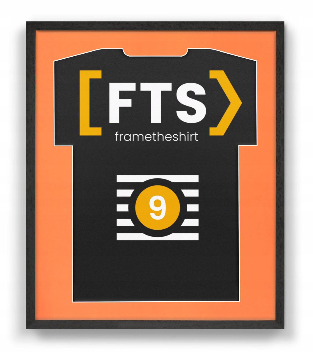 Luxe sportshirtfotografie - Zelfmontage, zwart, oranje universeel