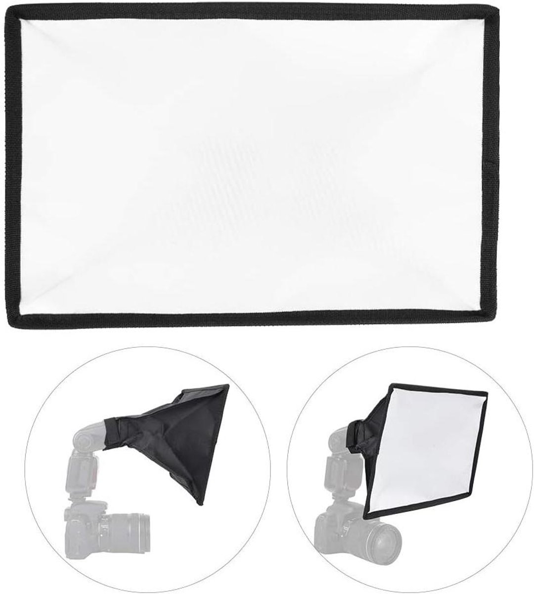 Draagbare Softbox - Camera Diffuser - Professionele Fotografie - Opvouwbaar Ontwerp - 20x30 cm - Zilver