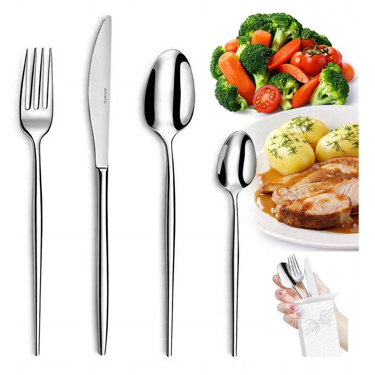 Amefa Soprano Bestekset 24-delig voor 6 personen, nikkelvrij 18/0 staal