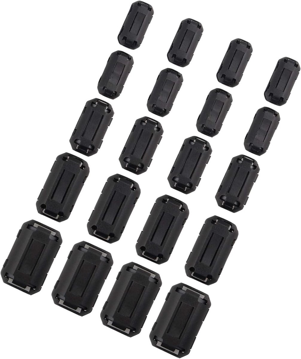 ZEYNOMAX - Anti-interferentie ringkern - Filter hoogfrequente storing - RFI EMI-ruis - Kabelclip - 3mm 5mm 7mm 9mm 13mm - Zwart - Kabelmanagement -...
