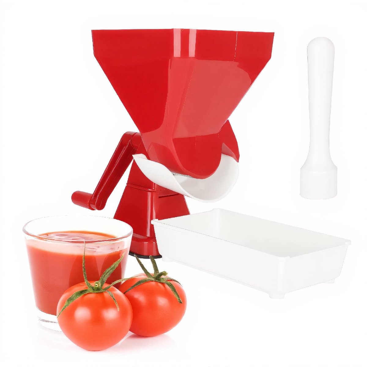 Dailygoods- Tomatenpers Handmatig - Roestvrij Stalen Filter - Voedselzeef - Sausmaker - Gemakkelijk Schoon Te Maken - Afmetingen 20 x 17 x 31 cm - Sapcentrifuge