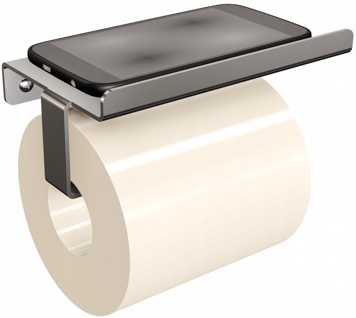 RVS Toiletrolhouder met Plank - Glanzend