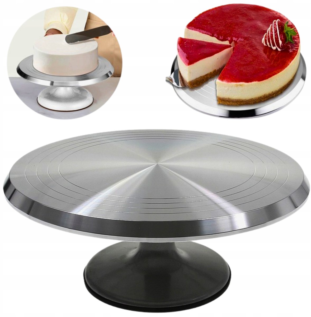 Draaiplateau Taart 30cm Aluminium - Decoreren & Serveren