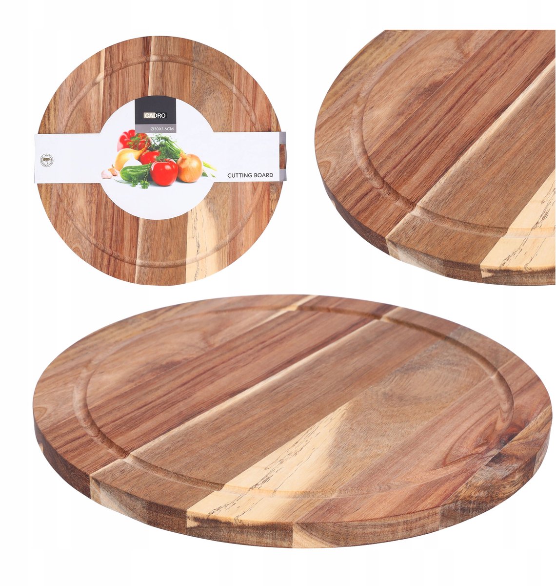 Houten Keukenplank Rond Acacia 30 cm - Snijden & Serveren