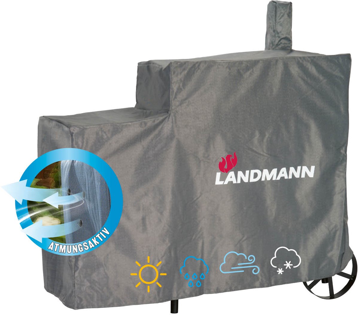 Landmann Barbecuehoes Premium L 130x60x120 cm grijs 15708