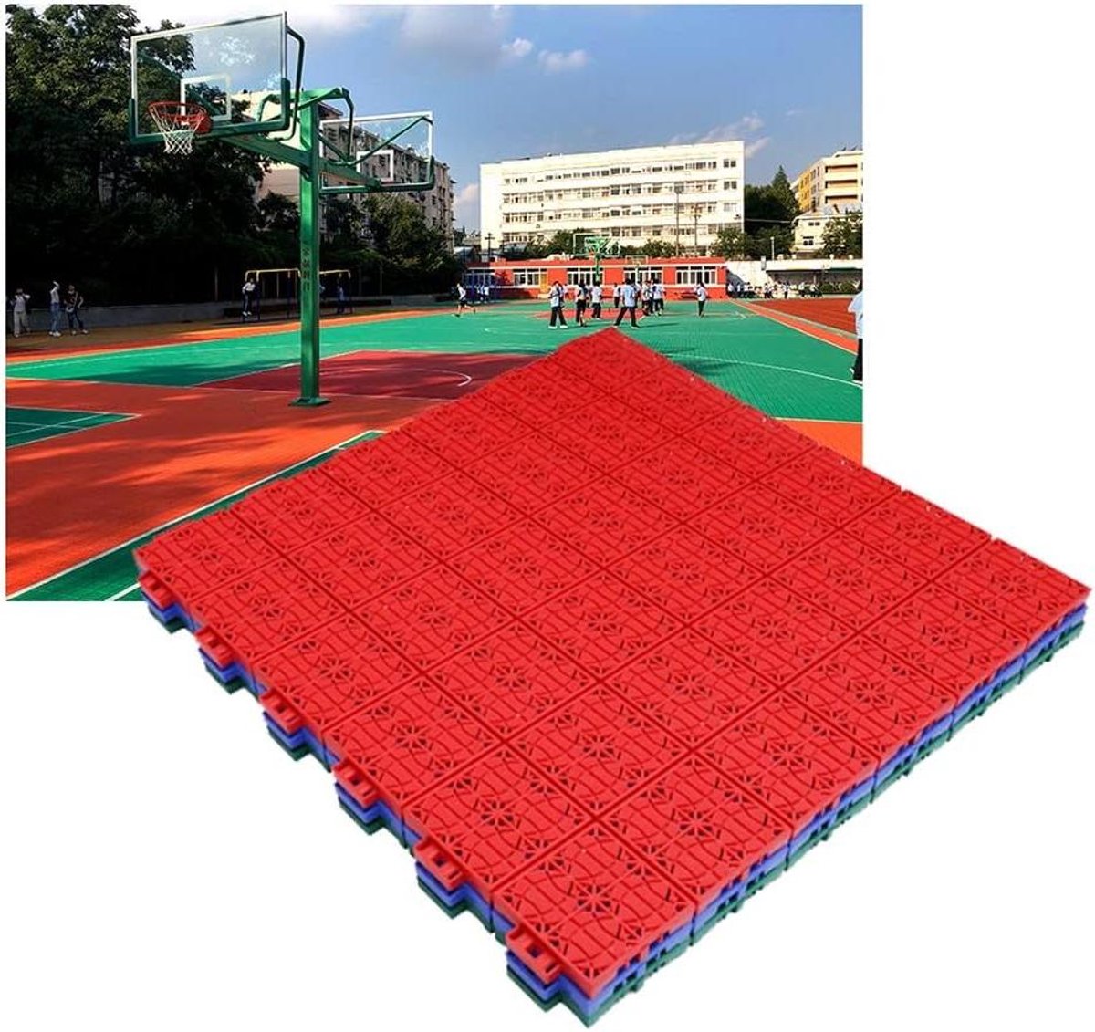 Modulaire Vloertegels - Sport Vloer - Sportveld Creëren - In elkaar grijpend Systeem - 58 x 58 cm - Groen