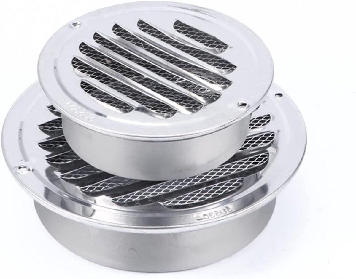 Ventilatie Rooster - Lucht Uitlaat - Ventilatie Verbeteren - Ingebouwd Vliegengaas - 150mm - Zilver