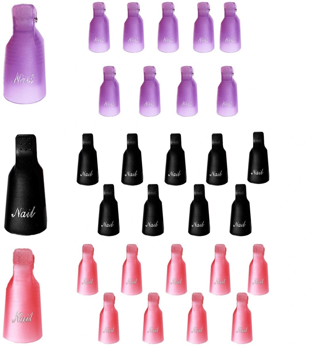 Dailygoods- Nagellakverwijderaar Clips - 30-delige Set - Herbruikbaar - Antislip - Duurzaam - Voor Thuis en Professionele Salon - Nagelclips