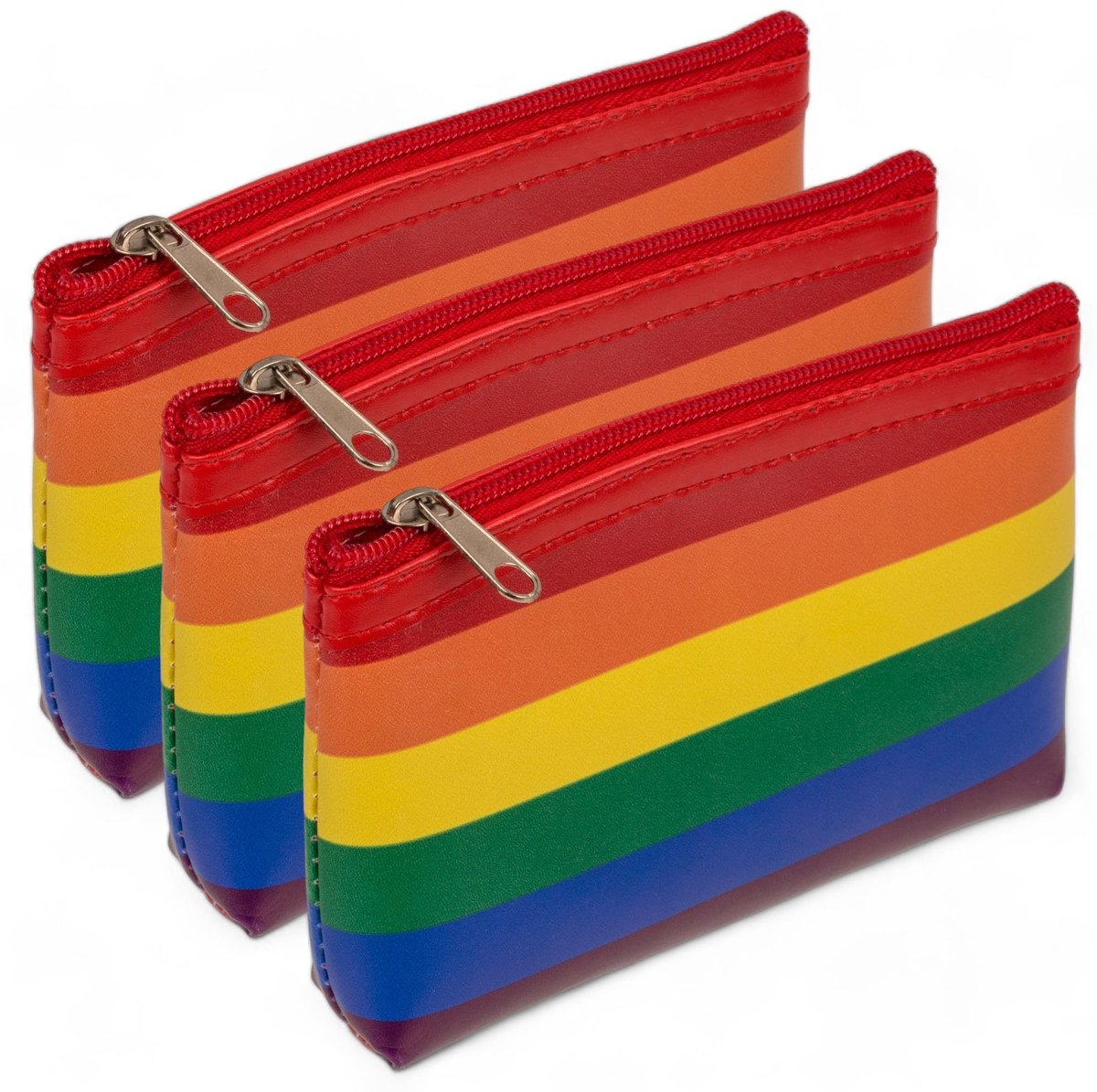 Dailygoods- Mini Portemonnee - Regenboogkleuren - Kunstleer - 13x9 cm - Ritssluiting - Multifunctioneel Etui - Onderhoudsvriendelijk